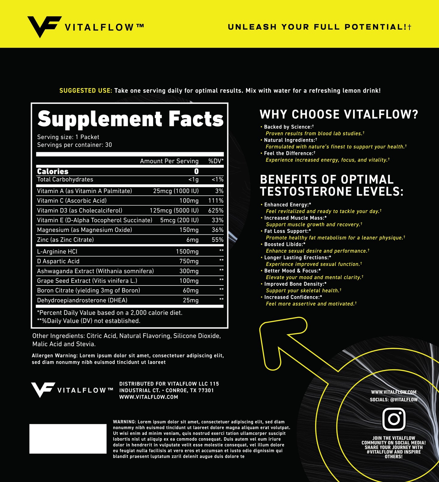 VitalFlow - Natural Testosterone Support Drink Mix